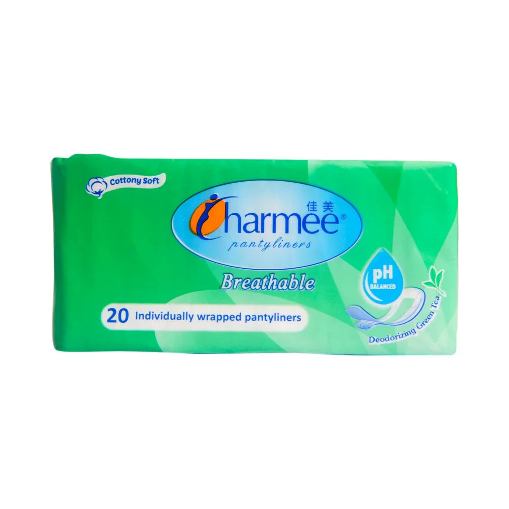 Charmee Breathable Pantyliners Deodorizing Green Tea 20's