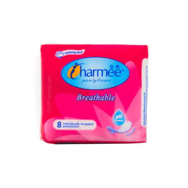 Charmee Pantyliner Breathable Unscented 8s