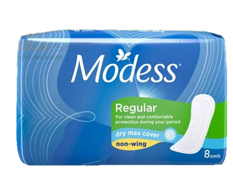 Modess Regular Dry Max Cover Non-wing Napkin 8s