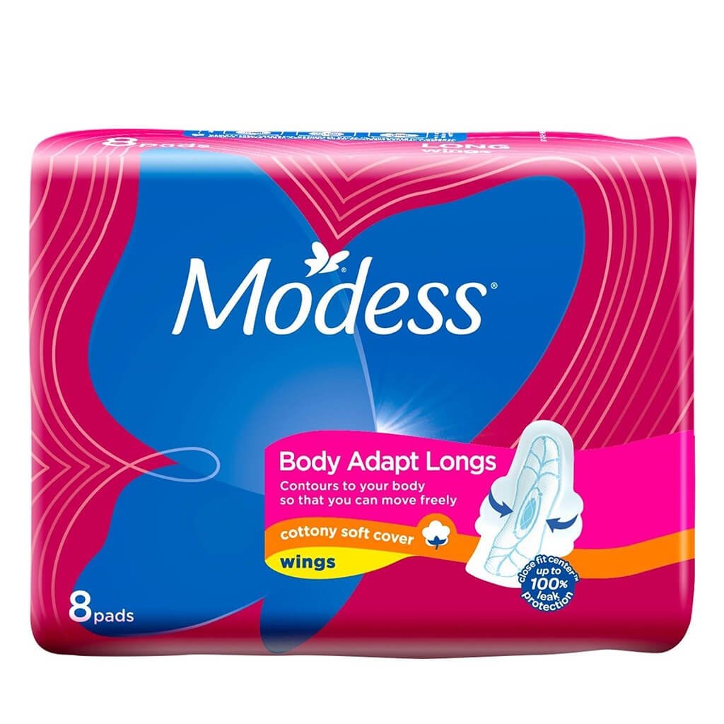 Modess Body Adapt Longs Maxi Sanitary Napkins 8's