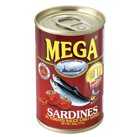 Mega Sardines in Tomato Sauce With Chili 155g Easy Open Can