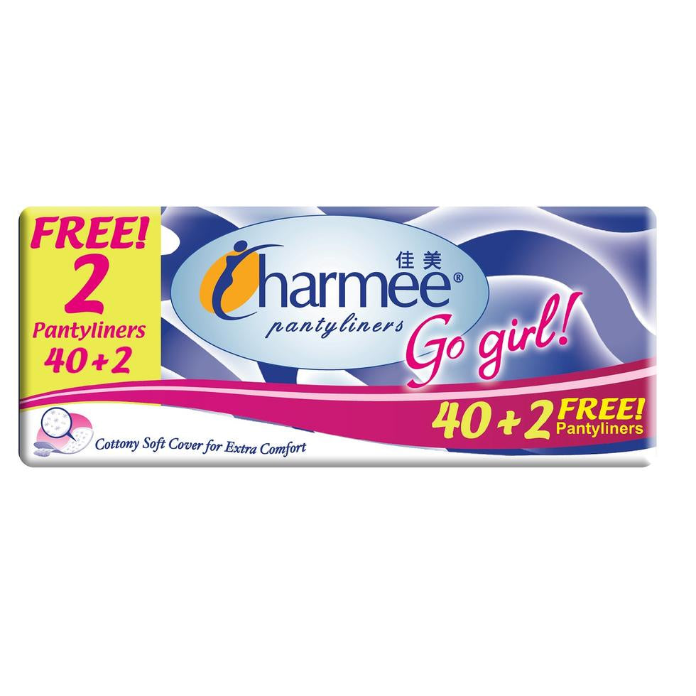 Charmee Pantyliner Go Girl Cottony Soft Cover 40+2s