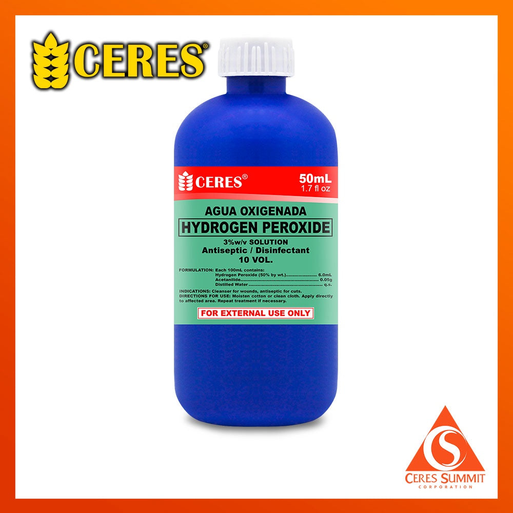 Ceres Agua Oxigenada 3% Solution 10 Volume (Hydrogen Peroxide) 50mL